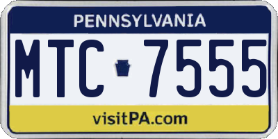 PA license plate MTC7555