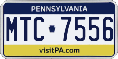 PA license plate MTC7556