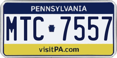 PA license plate MTC7557