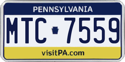 PA license plate MTC7559