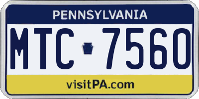 PA license plate MTC7560