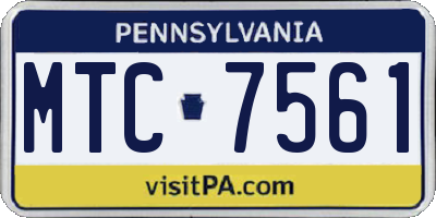 PA license plate MTC7561