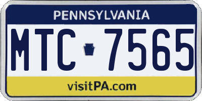 PA license plate MTC7565