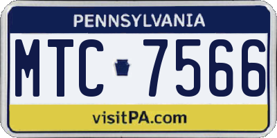 PA license plate MTC7566
