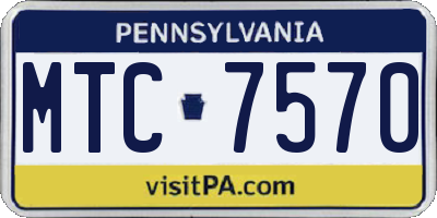 PA license plate MTC7570