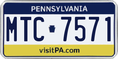 PA license plate MTC7571