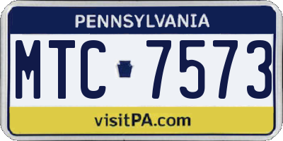 PA license plate MTC7573