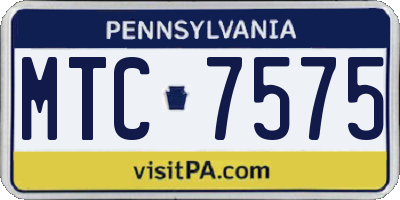 PA license plate MTC7575