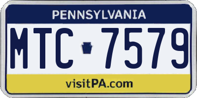 PA license plate MTC7579