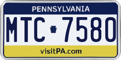 PA license plate MTC7580