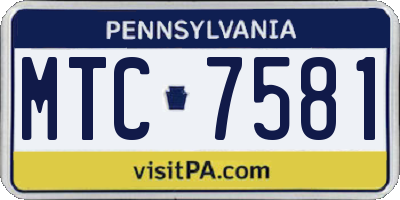 PA license plate MTC7581