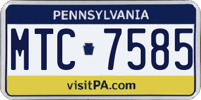 PA license plate MTC7585