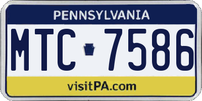 PA license plate MTC7586