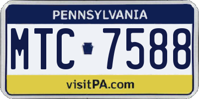 PA license plate MTC7588