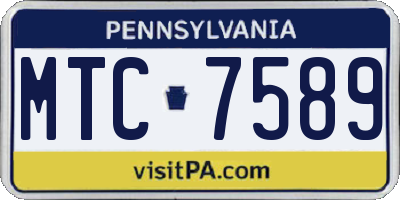PA license plate MTC7589