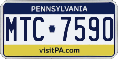 PA license plate MTC7590