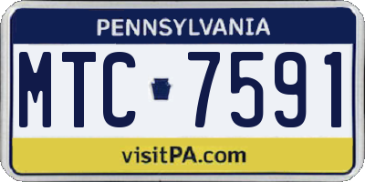 PA license plate MTC7591