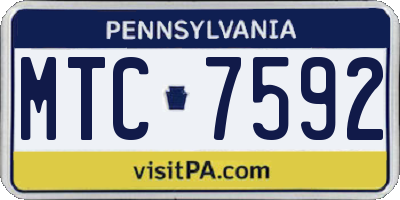 PA license plate MTC7592