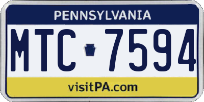 PA license plate MTC7594