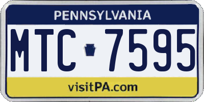 PA license plate MTC7595