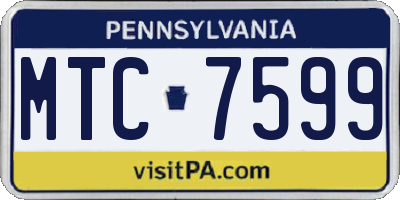 PA license plate MTC7599