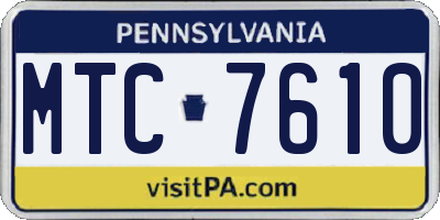 PA license plate MTC7610