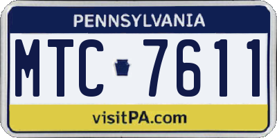 PA license plate MTC7611