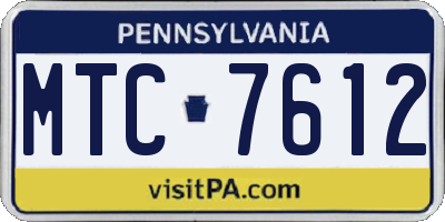 PA license plate MTC7612