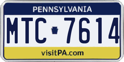 PA license plate MTC7614
