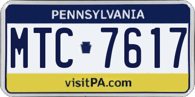 PA license plate MTC7617