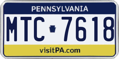 PA license plate MTC7618