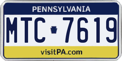 PA license plate MTC7619