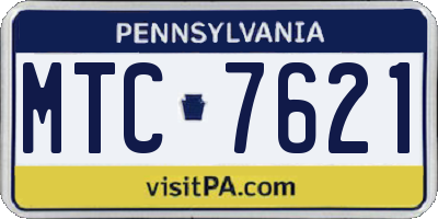 PA license plate MTC7621