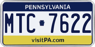 PA license plate MTC7622
