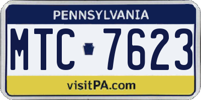 PA license plate MTC7623