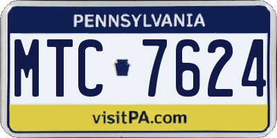 PA license plate MTC7624