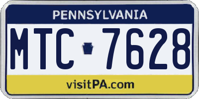 PA license plate MTC7628