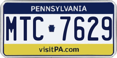 PA license plate MTC7629