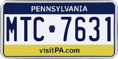 PA license plate MTC7631