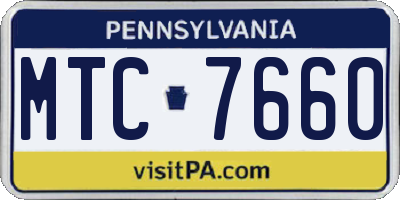 PA license plate MTC7660