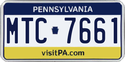 PA license plate MTC7661