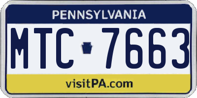 PA license plate MTC7663