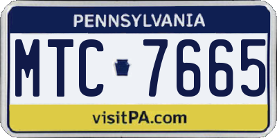 PA license plate MTC7665