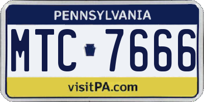 PA license plate MTC7666