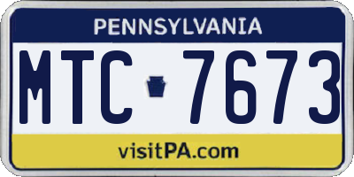 PA license plate MTC7673