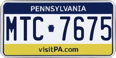 PA license plate MTC7675