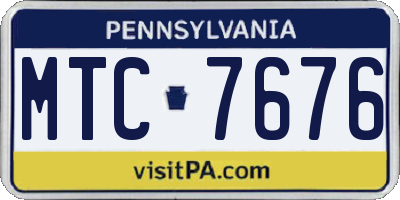 PA license plate MTC7676
