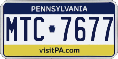 PA license plate MTC7677