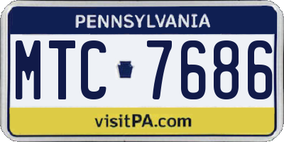 PA license plate MTC7686