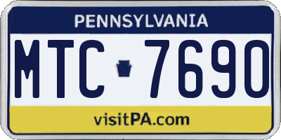 PA license plate MTC7690